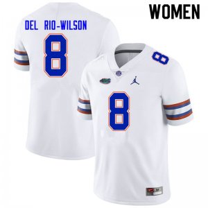 Women's Florida Gators #8 Carlos Del Rio-Wilson NCAA Nike White Authentic Stitched College Football Jersey VDW5762MT